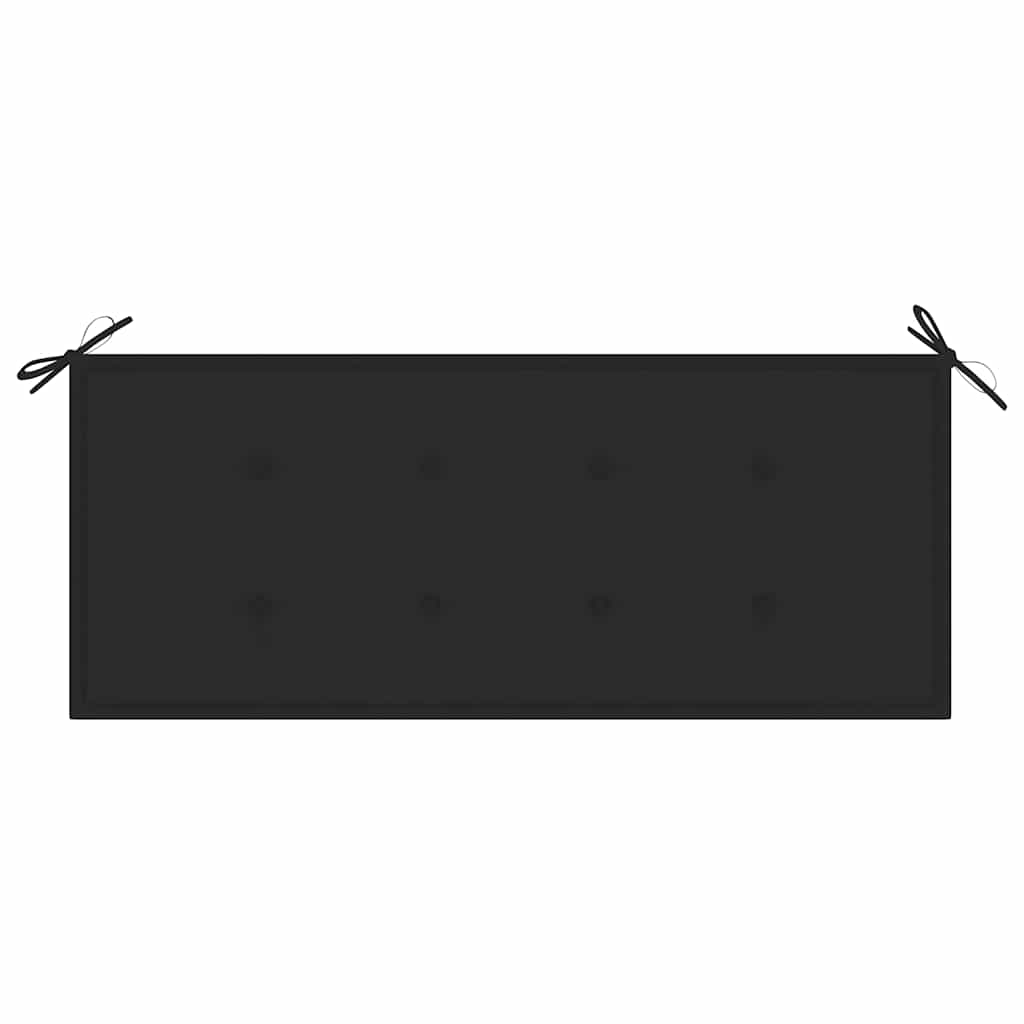 Folding garden bench with cushion, 128.5cm, teak