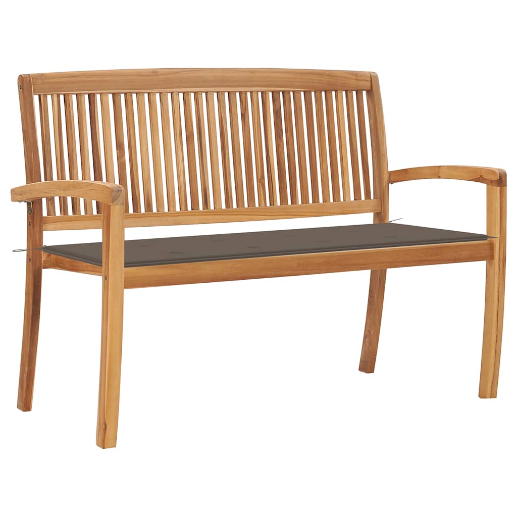 Saliekams dārza sols ar spilvenu, 128,5 cm, tīkkoks