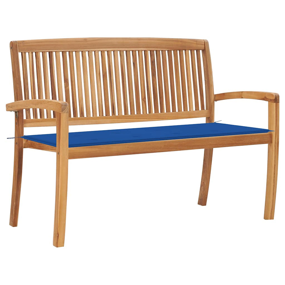Sudedamas sodo suoliukas su pagalvėle, 128,5cm, tikmedis