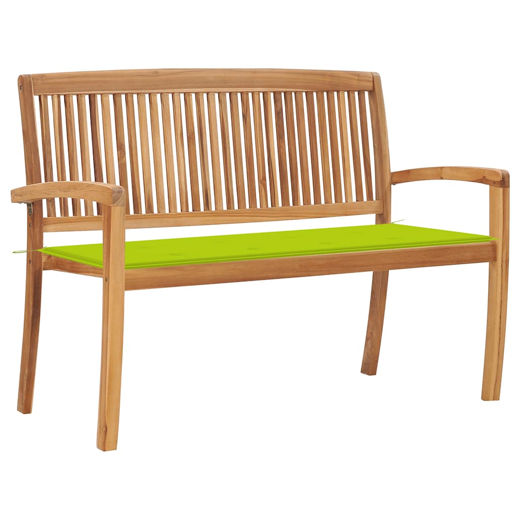 Saliekams dārza sols ar spilvenu, 128,5 cm, tīkkoks