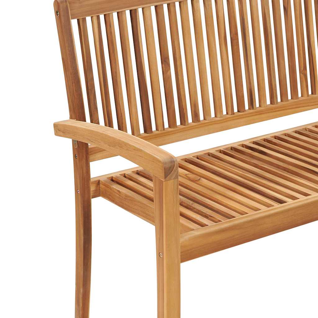 Folding garden bench with cushion, 128.5cm, teak
