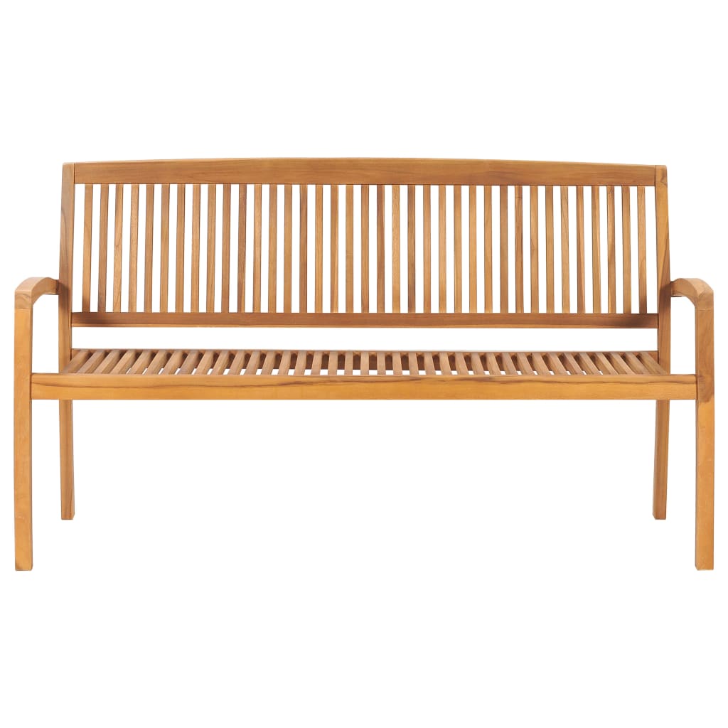 Folding garden bench with cushion, 159 cm, teak