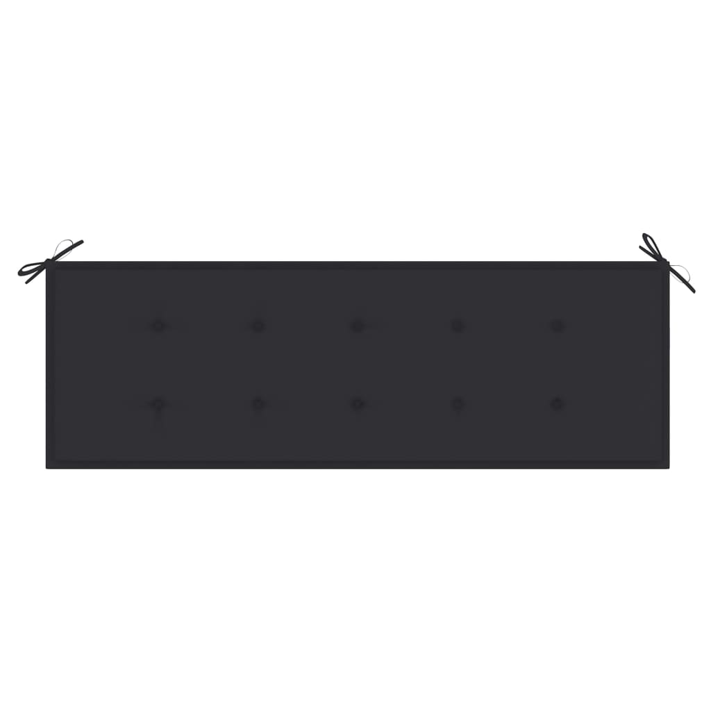 Folding garden bench with cushion, 159 cm, teak