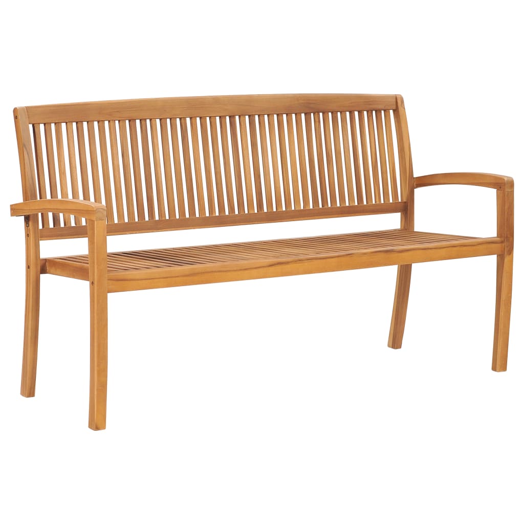 Salokāms dārza sols ar spilvenu, 159 cm, tīkkoks