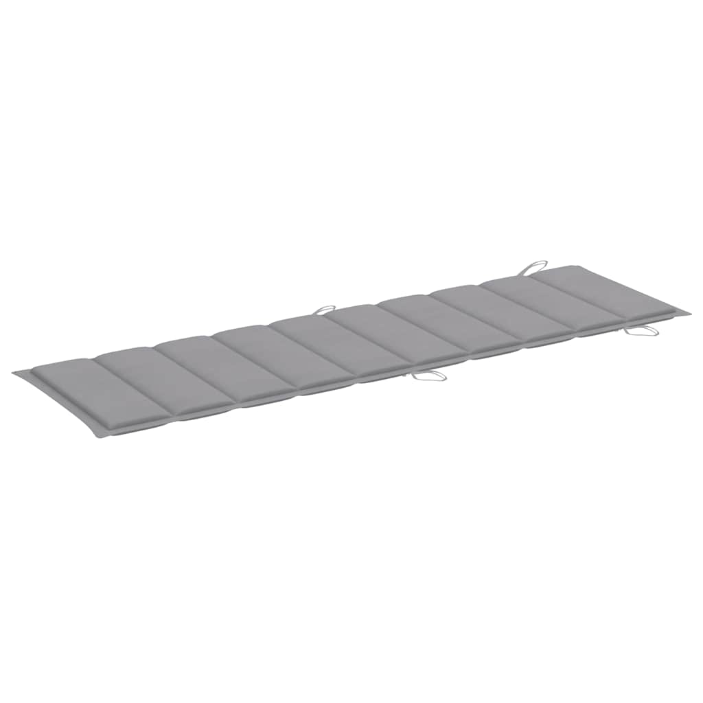 Sun lounger with mattress, solid teak wood
