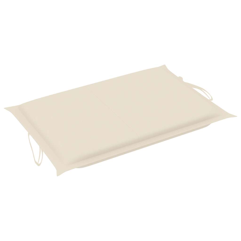 Sun lounger with mattress, solid teak wood