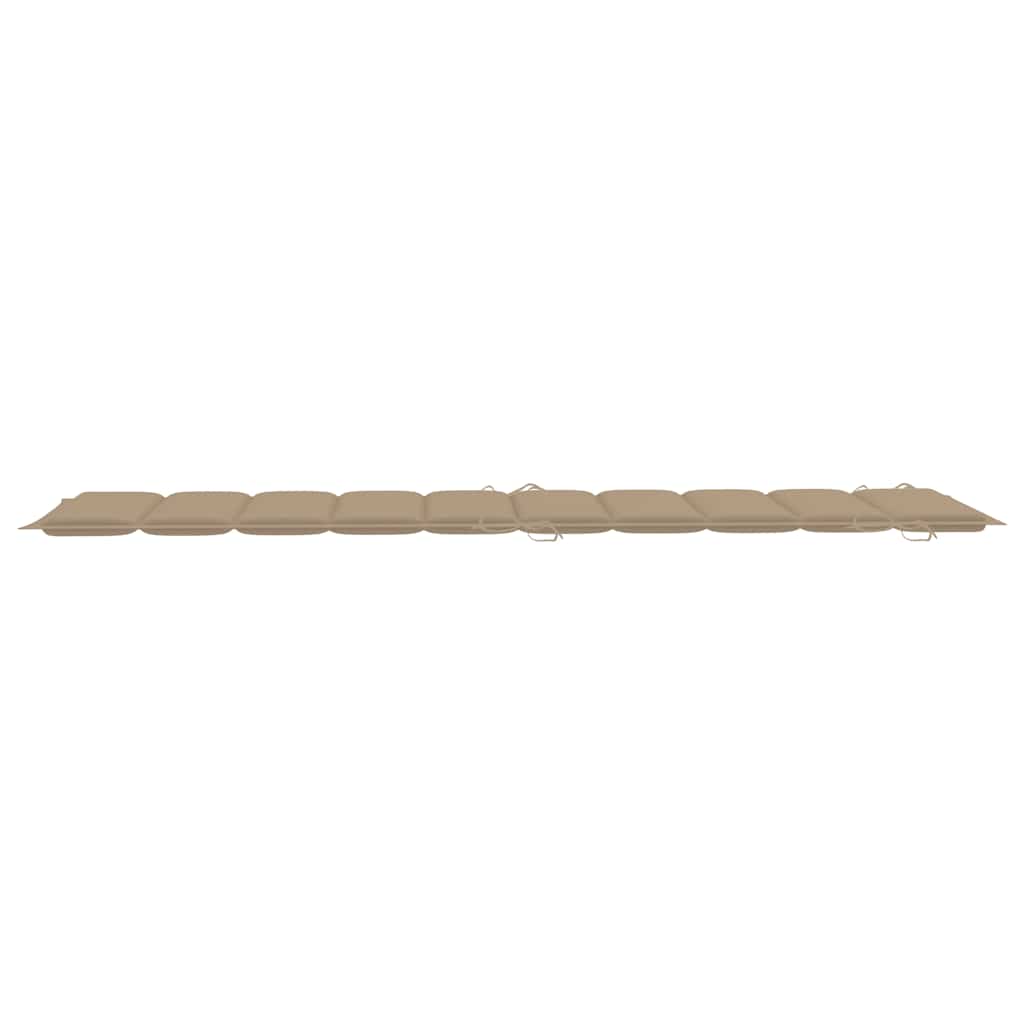 Sun lounger with mattress, solid teak wood