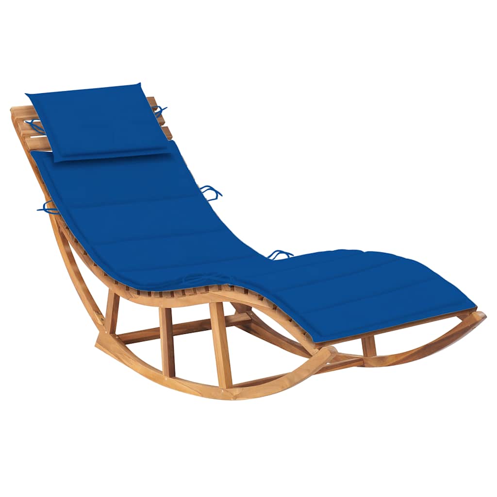 Sun lounger with mattress, solid teak wood
