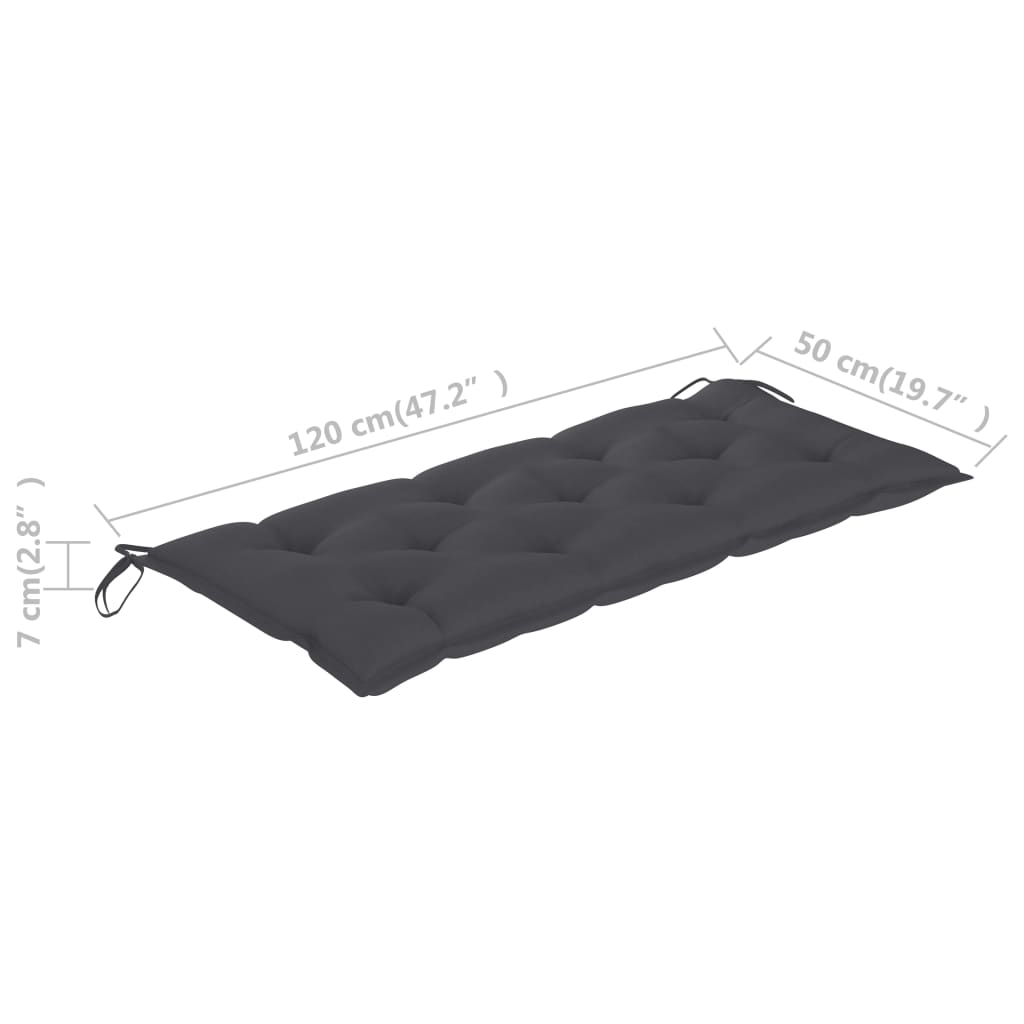 Sodo suoliukas su pagalvėle, 120cm, akacijos medienos masyvas
