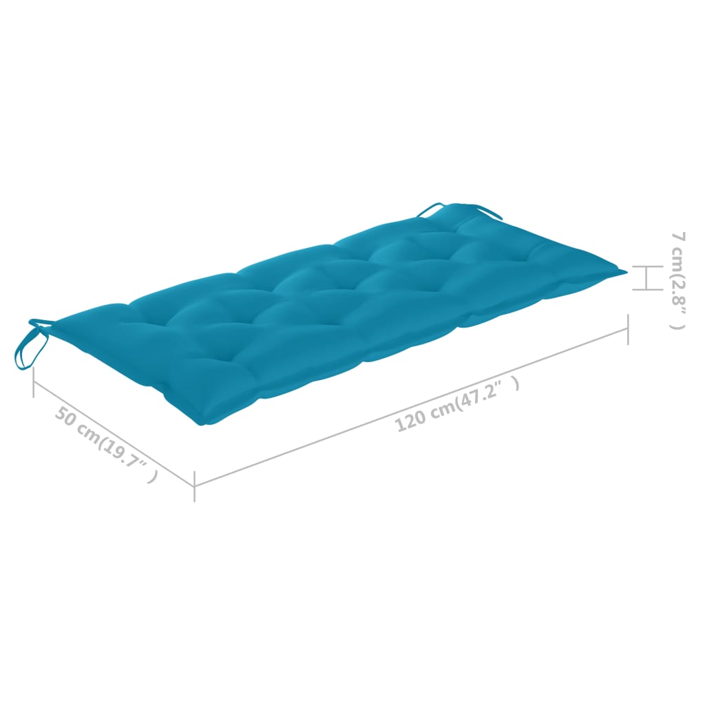 Sodo suoliukas su pagalvėle, 120cm, akacijos medienos masyvas