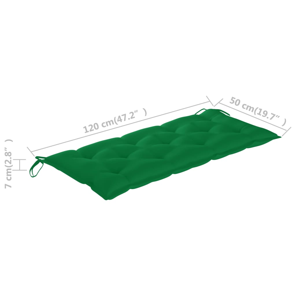 Sodo suoliukas su pagalvėle, 120cm, akacijos medienos masyvas