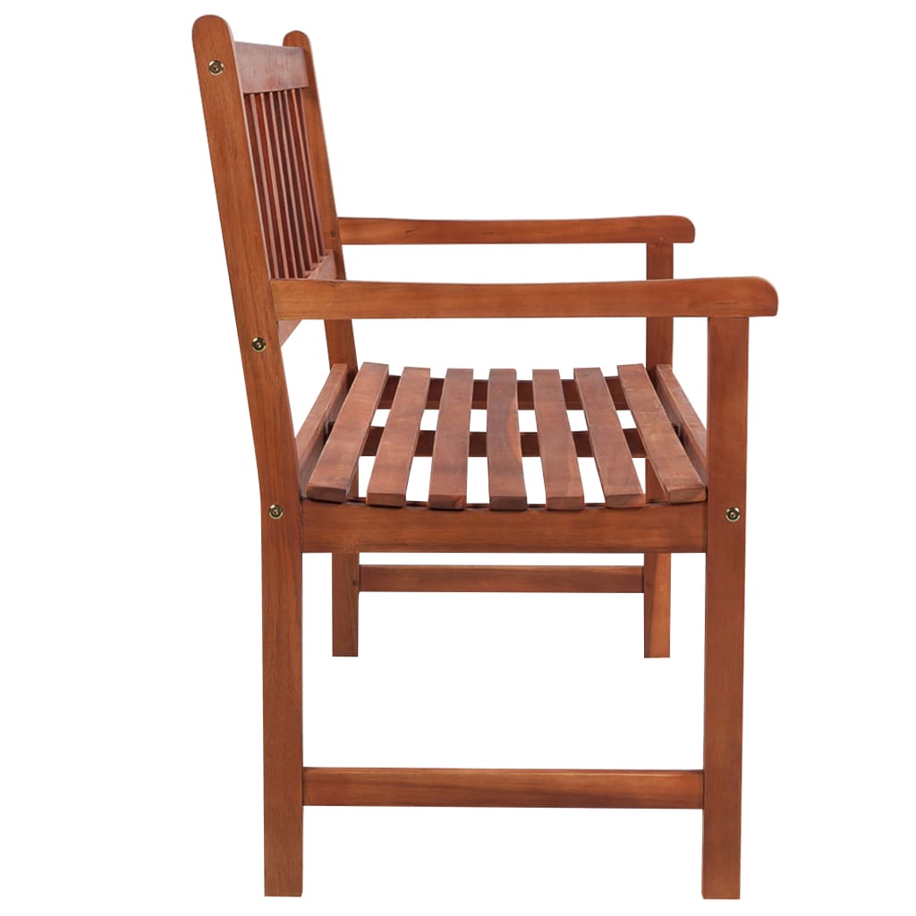 Garden bench with cushion, 120cm, solid acacia wood