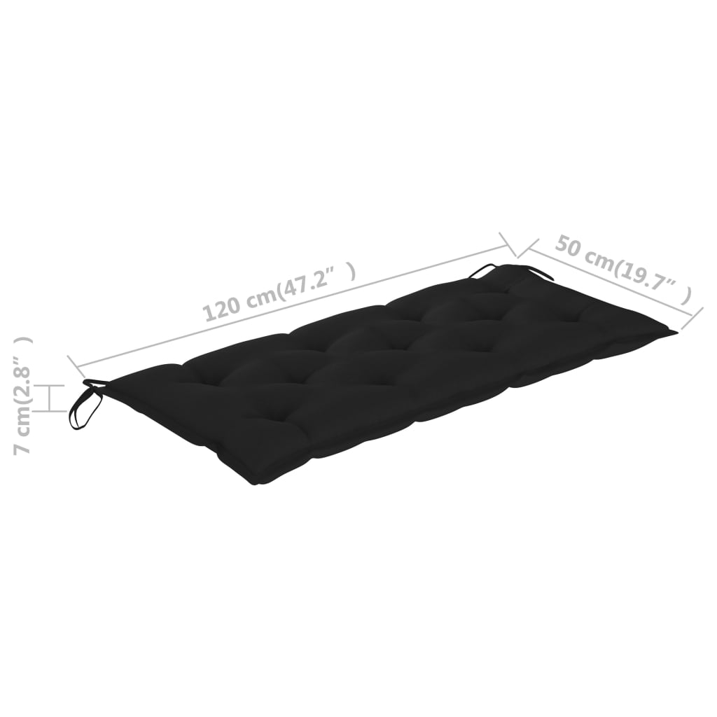Dārza sols ar spilvenu, 120cm, akācijas masīvkoks