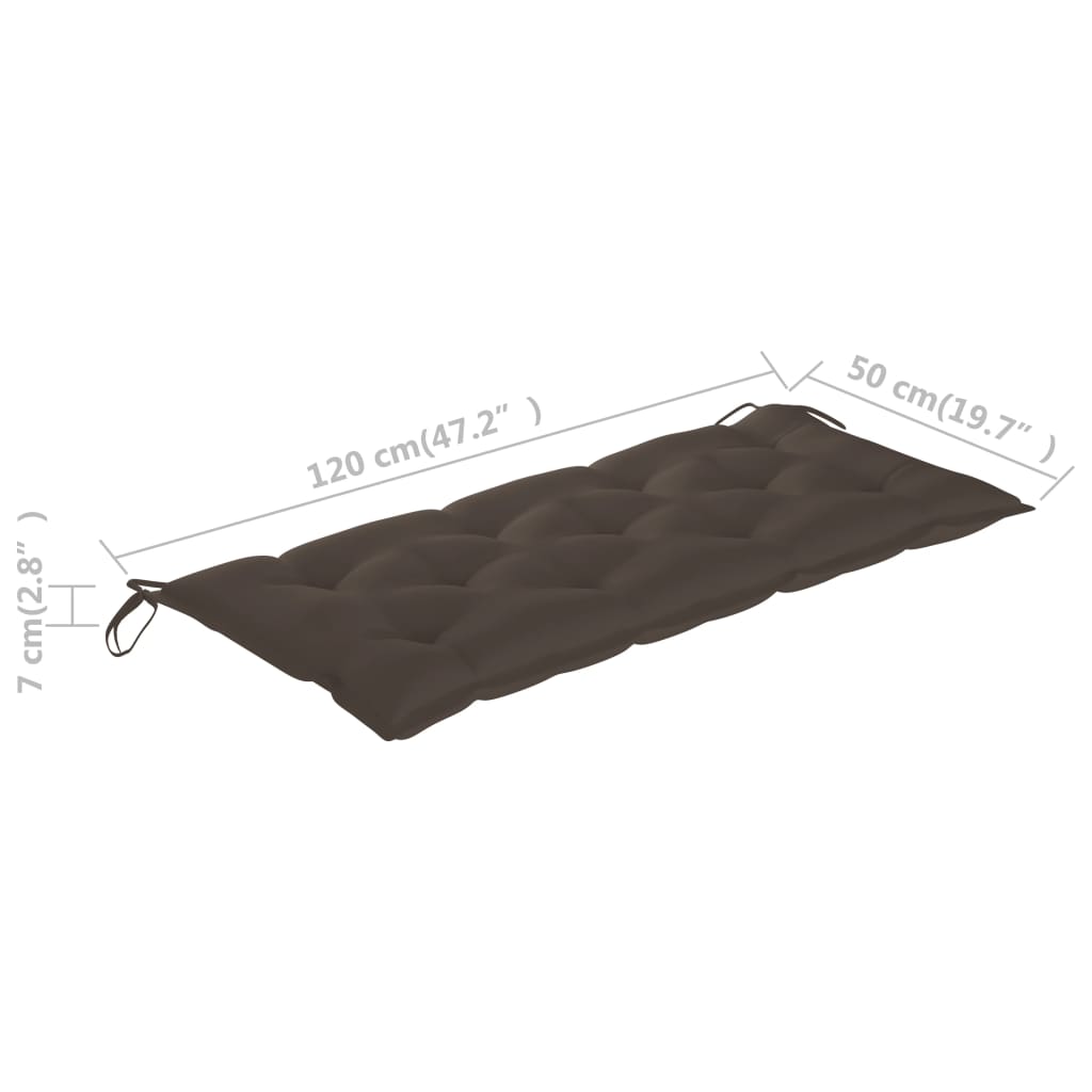 Sodo suoliukas su pagalvėle, 120cm, akacijos medienos masyvas