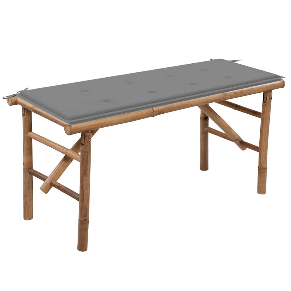 Salokāms dārza sols ar spilvenu, 118cm, bambuss