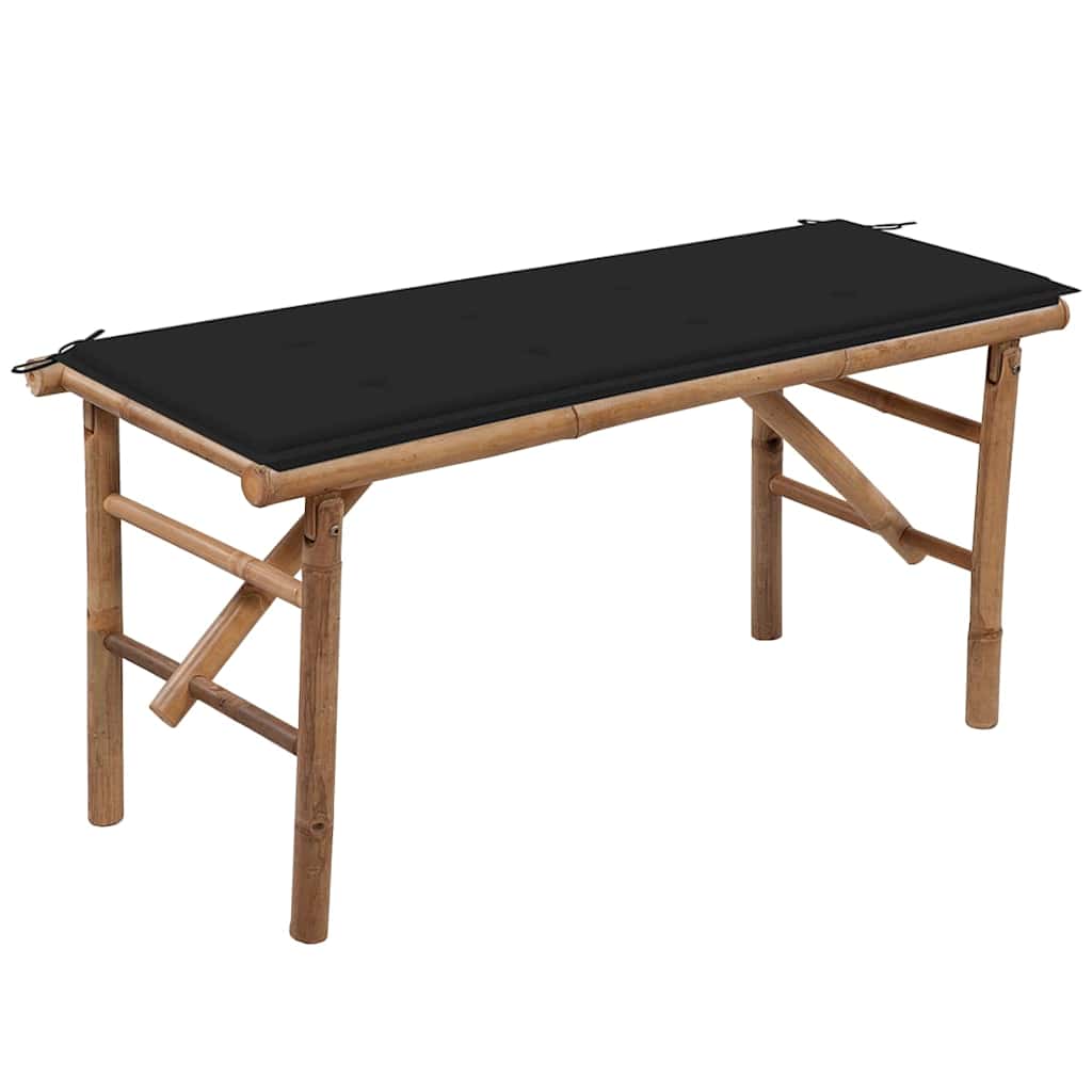 Saliekams dārza sols ar spilvenu, 118 cm, bambuss