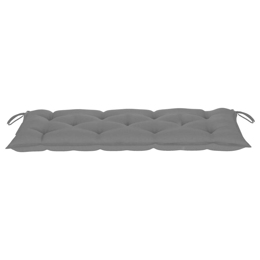 Folding garden bench with cushion, 118cm, bamboo