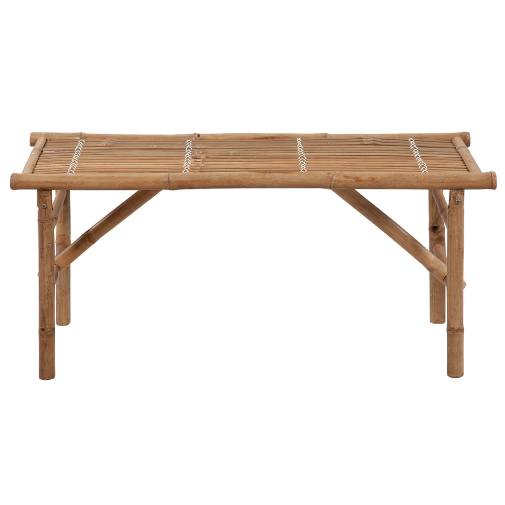 Folding garden bench with cushion, 118cm, bamboo