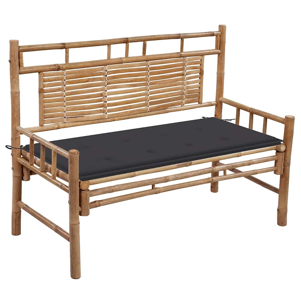 Dārza sols ar spilvenu, 120cm, bambuss