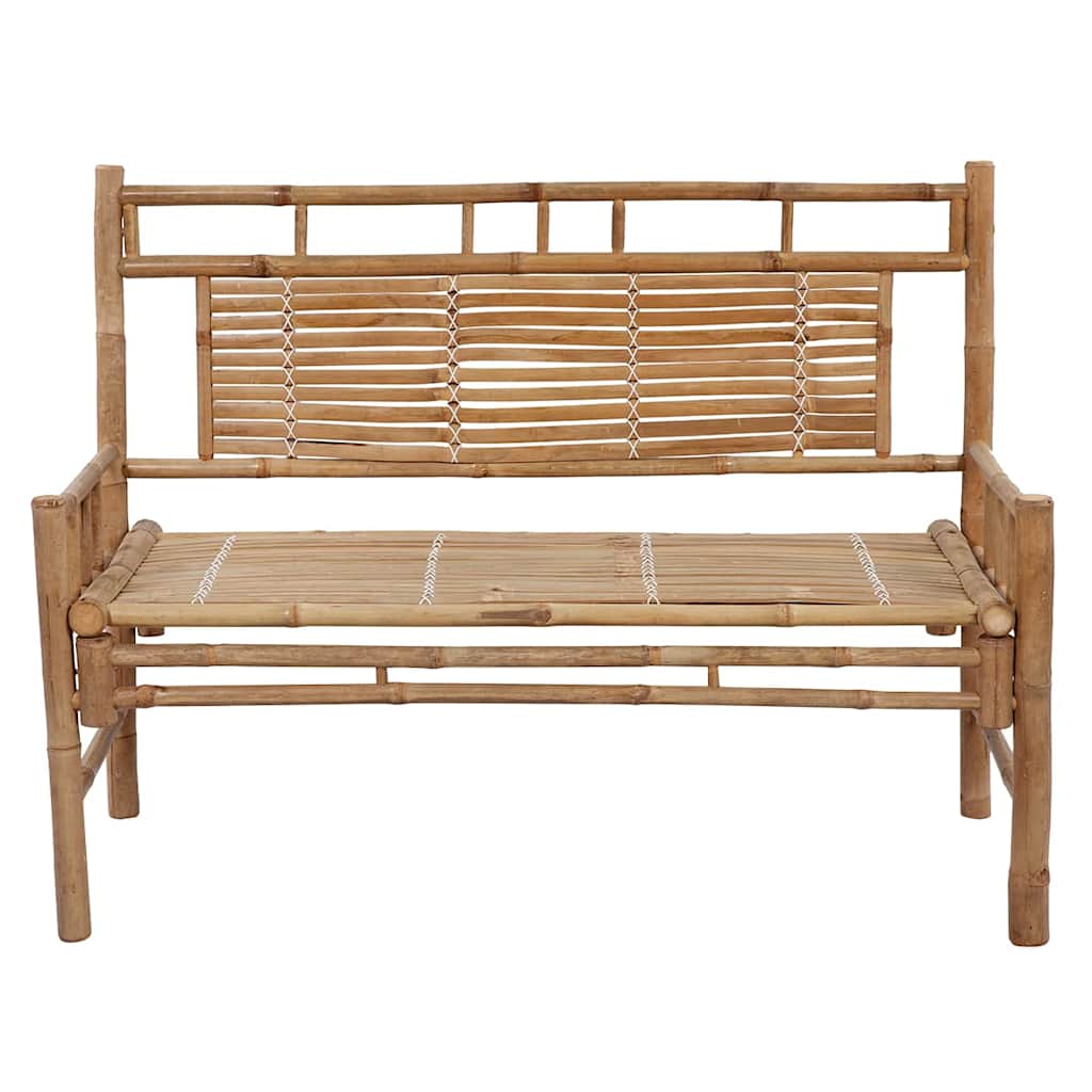 Garden bench with cushion, 120cm, bamboo