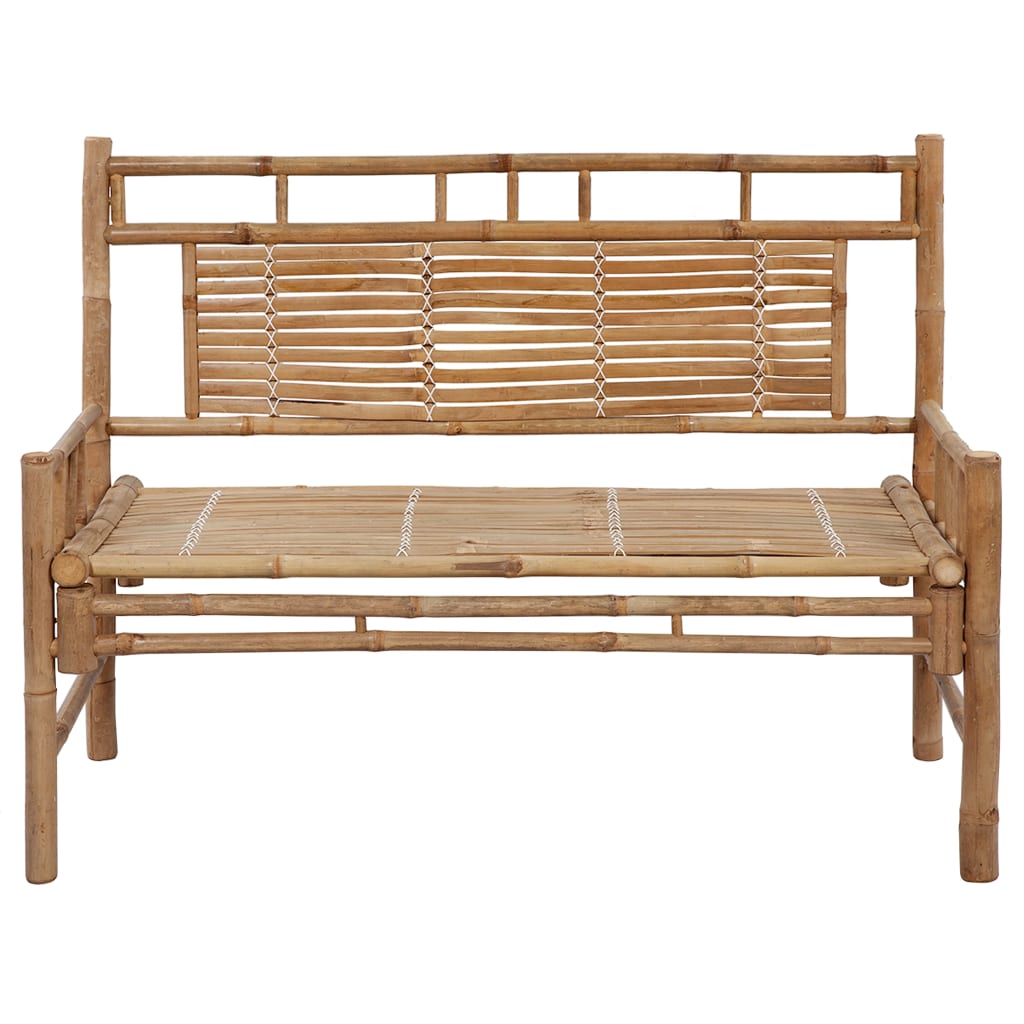 Garden bench with cushion, 120cm, bamboo (41504+314950)
