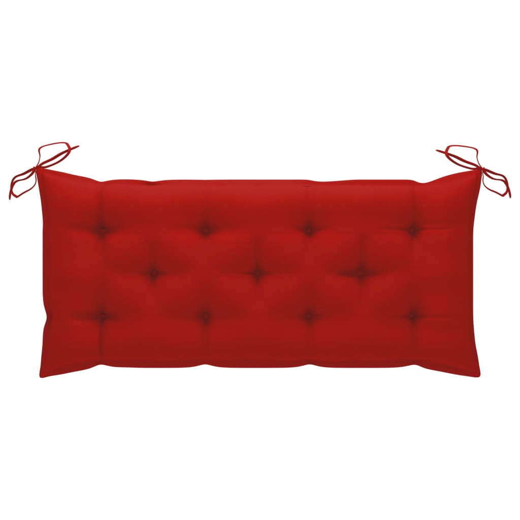 Garden bench with cushion, 120cm, bamboo (41504+314950)