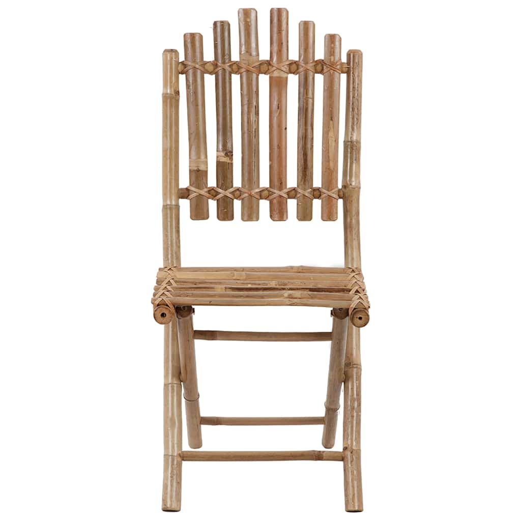 Folding garden chairs with cushions, 2 pcs, bamboo