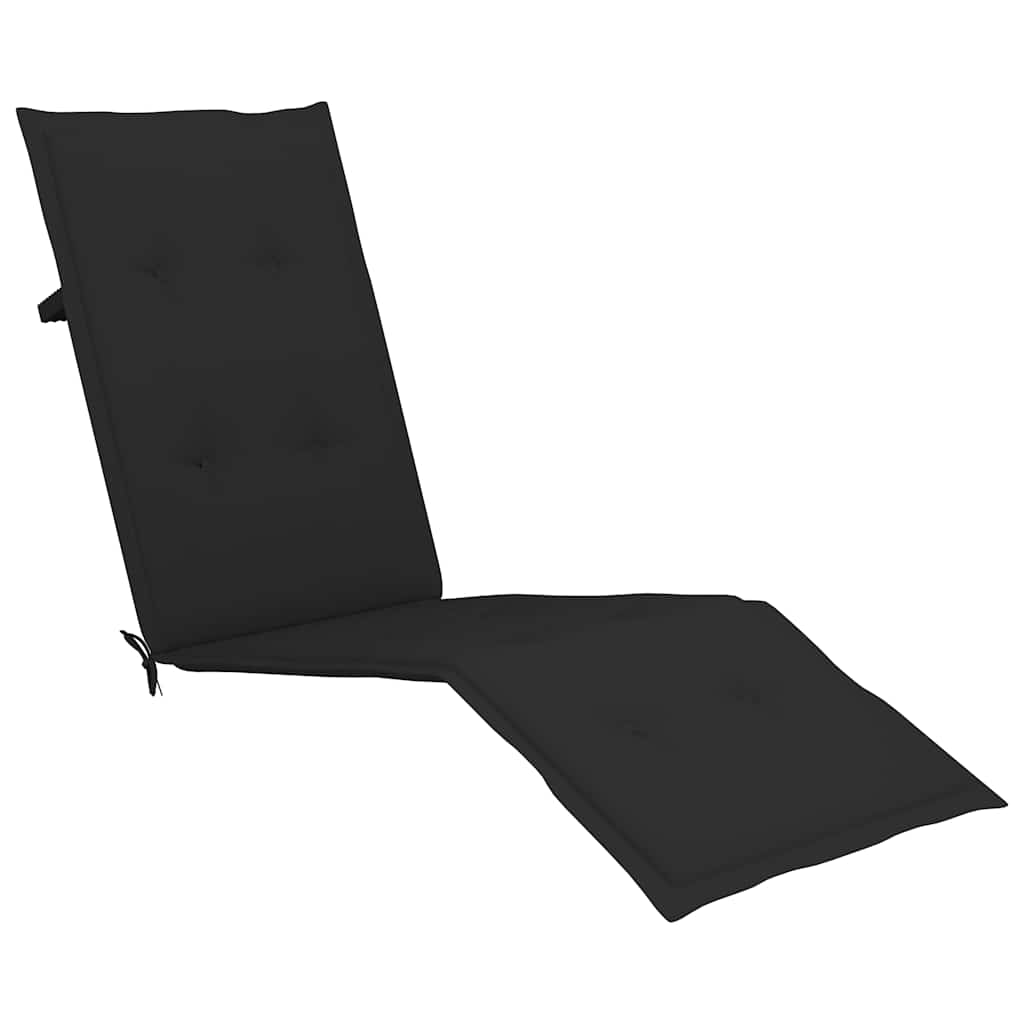 Acacia wood outdoor patio chair with footrest and cushion