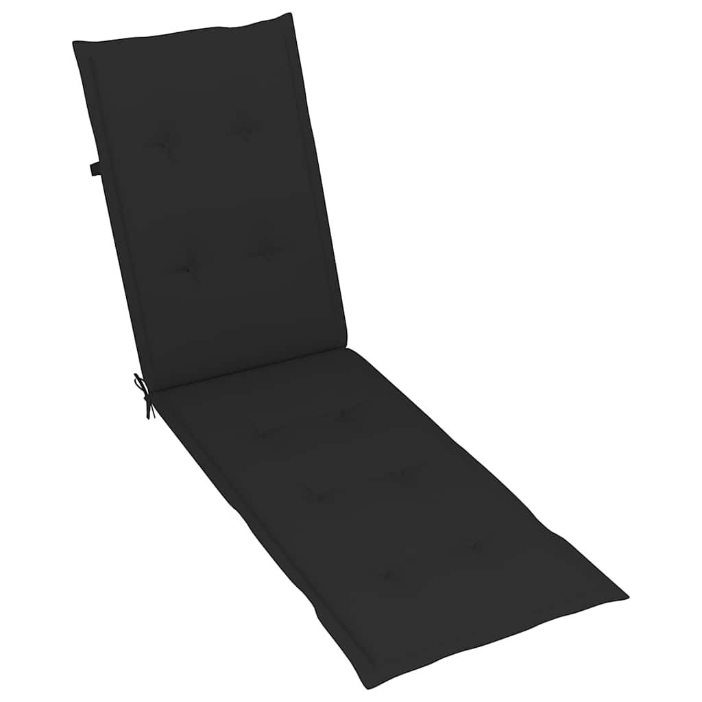 Acacia wood outdoor patio chair with footrest and cushion