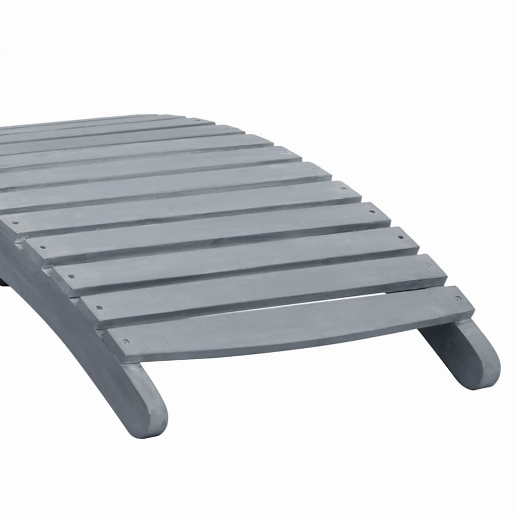Sun lounger with mattress, grey, solid acacia wood