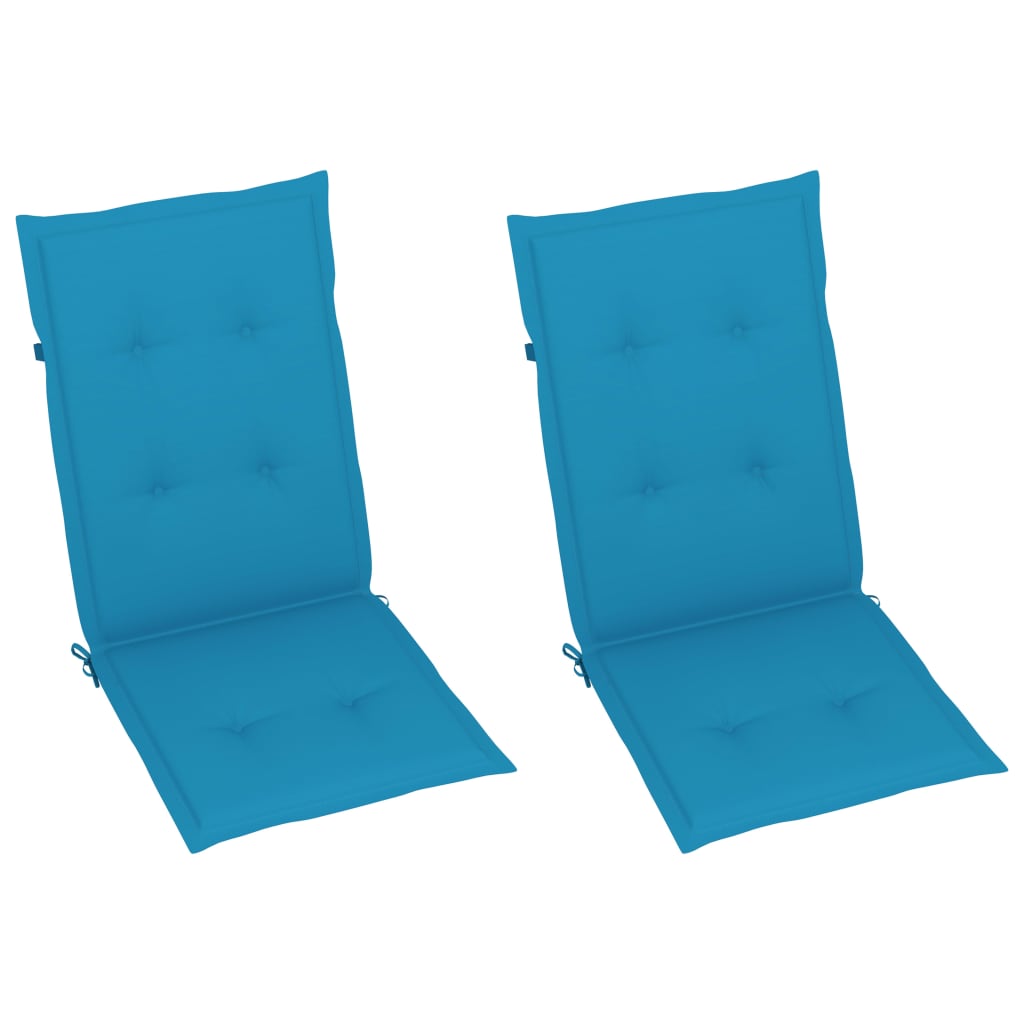 Atgāžami dārza krēsli ar spilveniem, 2 gab., akācijas masīvkoks
