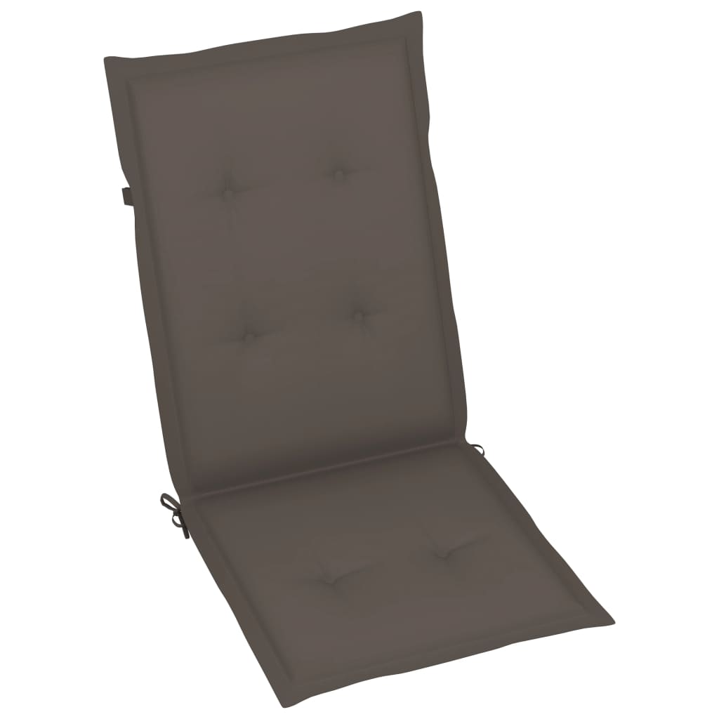 Reclining garden chairs with cushions, 2 pcs., solid acacia wood