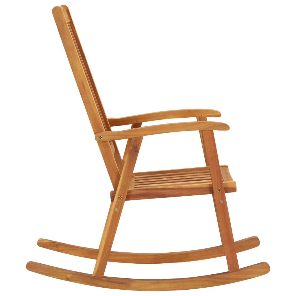 Rocking chair with cushions, acacia solid wood