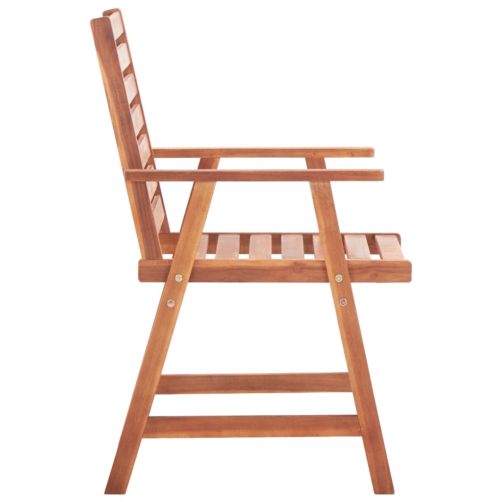 Outdoor dining chairs with cushions, 2 pcs., solid acacia wood