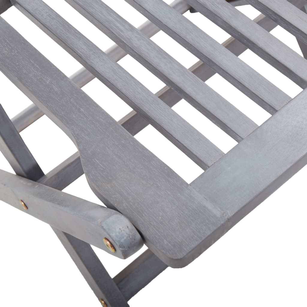 Folding Outdoor Chairs with Cushions, 2 pcs, Solid Acacia Wood