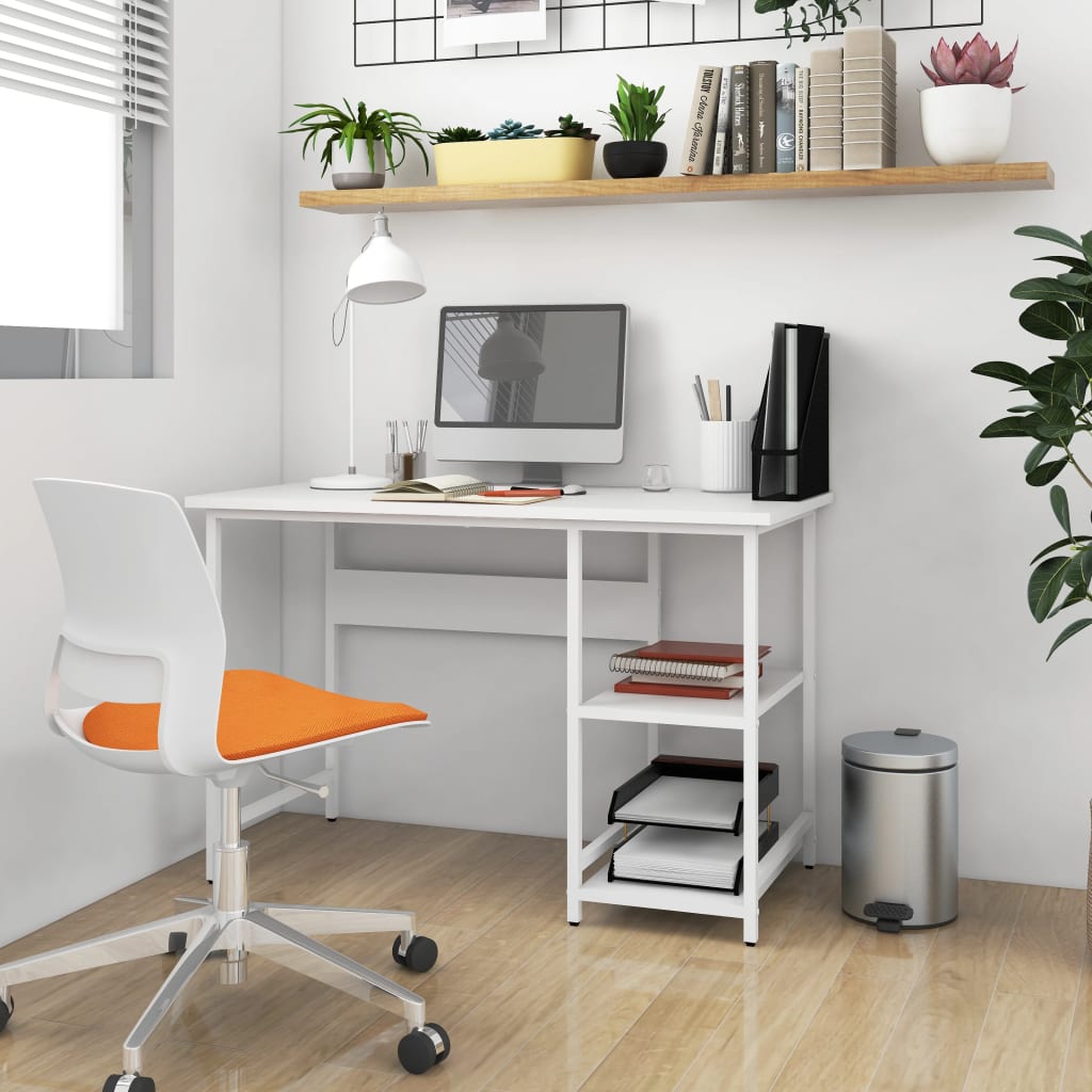 Computer desk, white, 105x55x72cm, MDF and metal