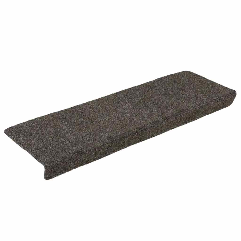 Stair mats, self-adhesive, 15 pcs, 65x21x4 cm, anthracite, rectangular edges