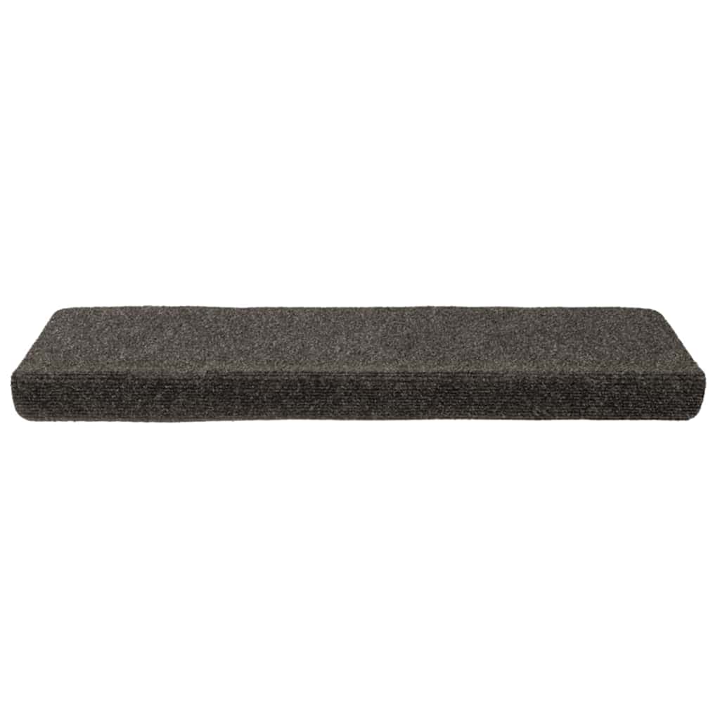Stair mats, self-adhesive, 15 pcs, 65x21x4 cm, anthracite, rectangular edges