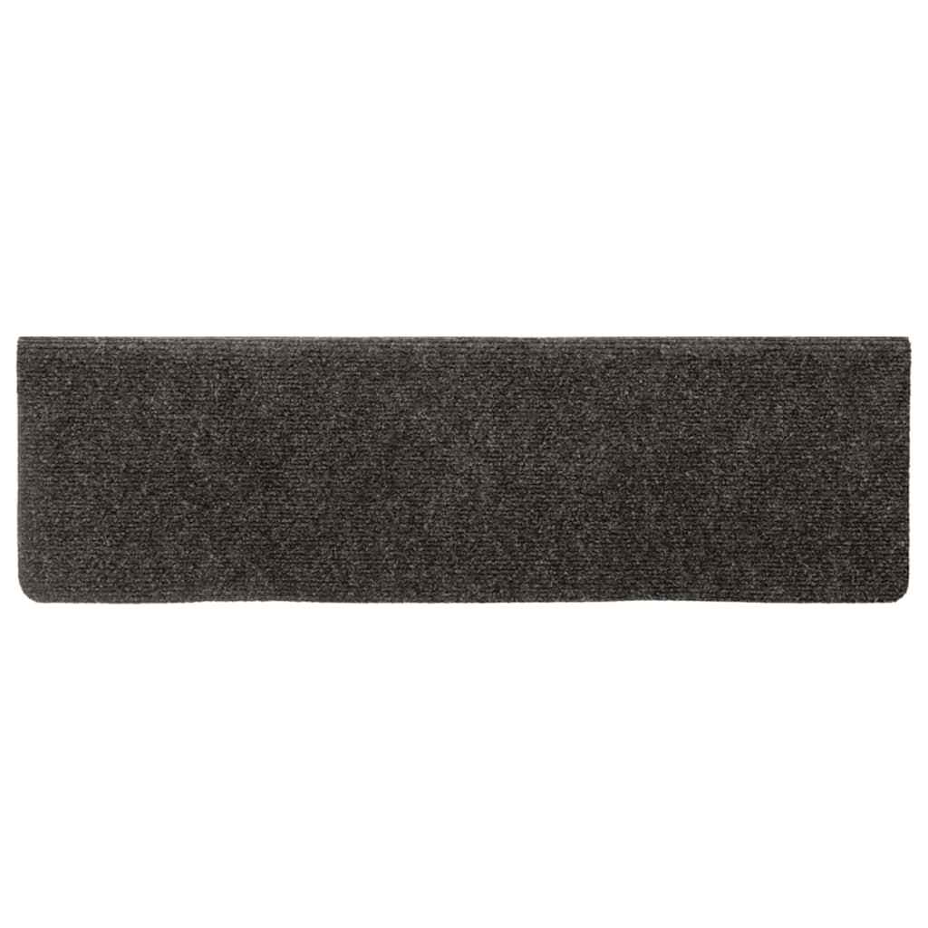 Stair mats, self-adhesive, 15 pcs, 65x21x4 cm, anthracite, rectangular edges