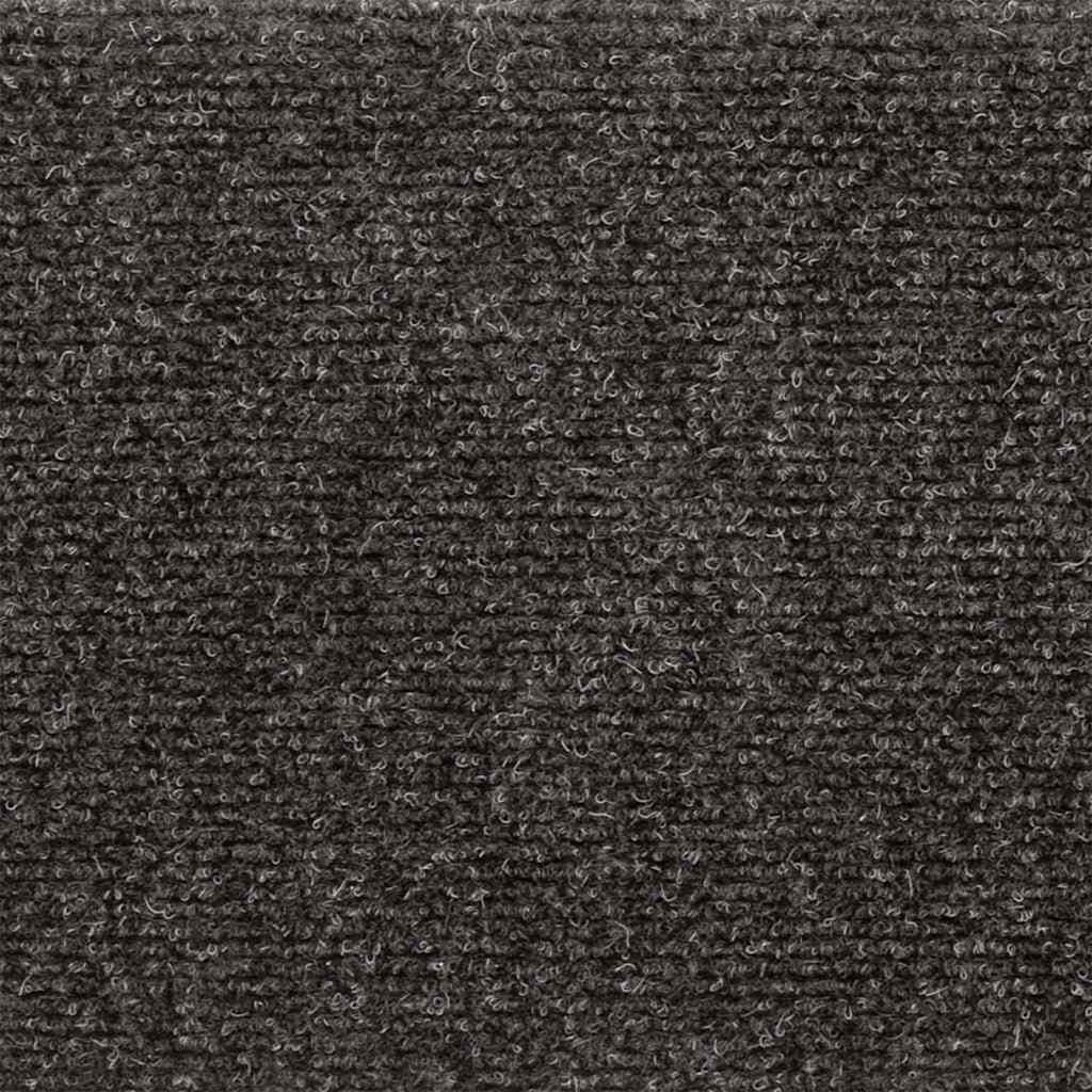Stair mats, self-adhesive, 15 pcs, 65x21x4 cm, anthracite, rectangular edges