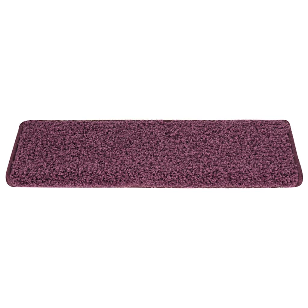 Laiptų kilimėliai, 15 vnt., 65x21x4 cm, tamsiai violetiniai, stačiakampiai kraštai