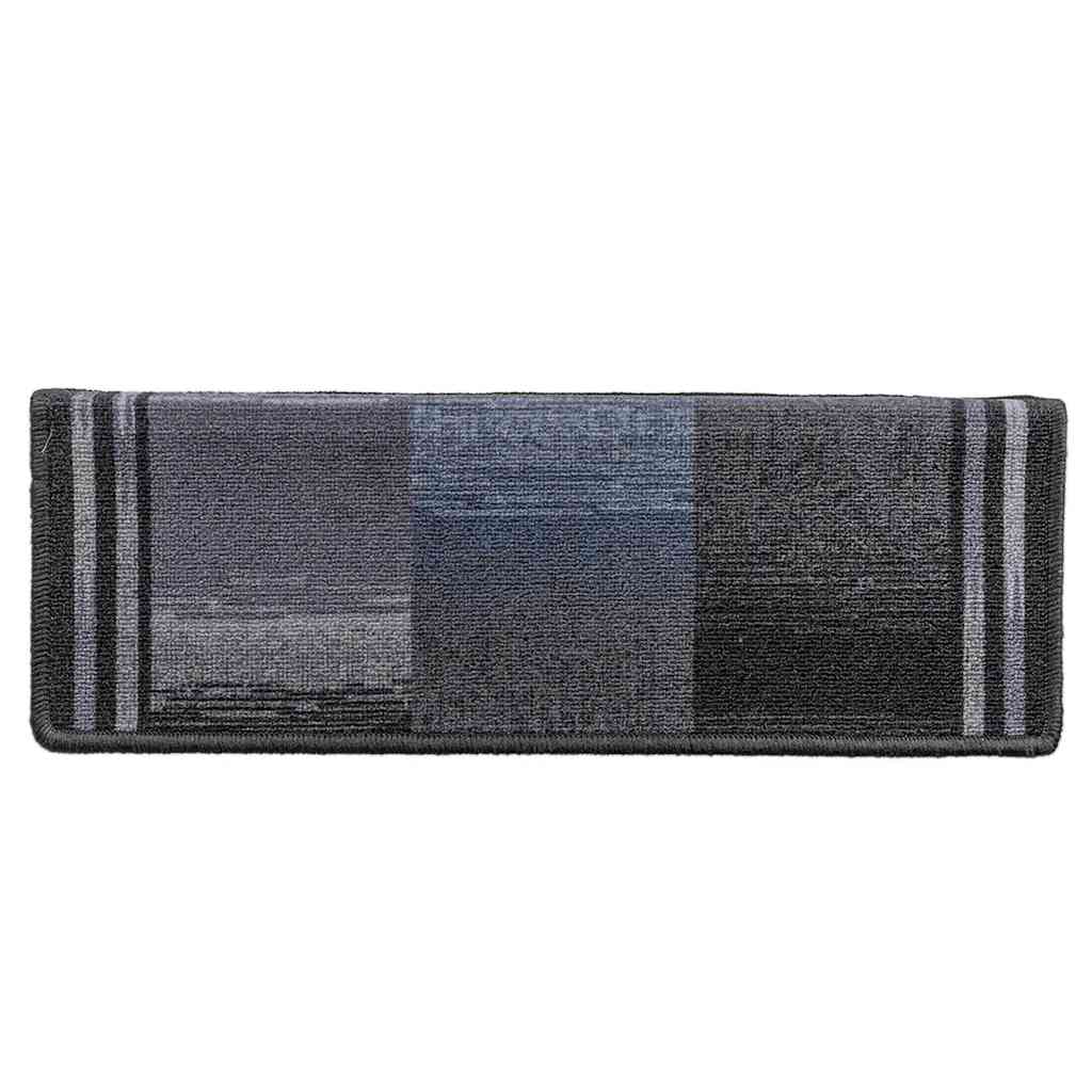 Lipnūs laiptų kilimėliai, 15vnt., juodas ir pilkas, 65x21x4cm