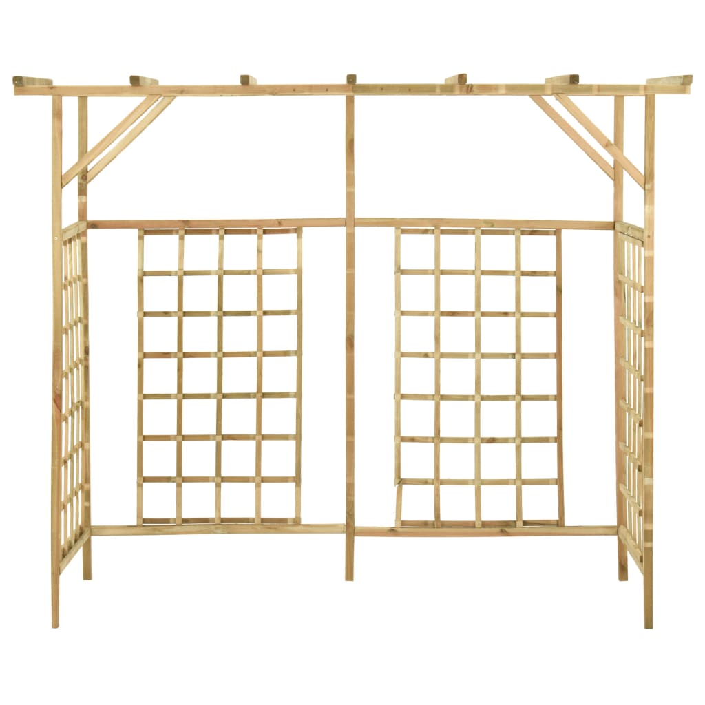 Dārza pergola trim atkritumu tvertnēm, impregnēta priedes koksne