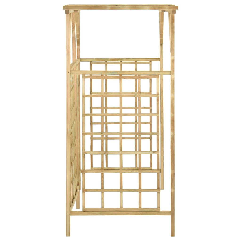 Dārza pergola trim atkritumu tvertnēm, impregnēta priedes koksne