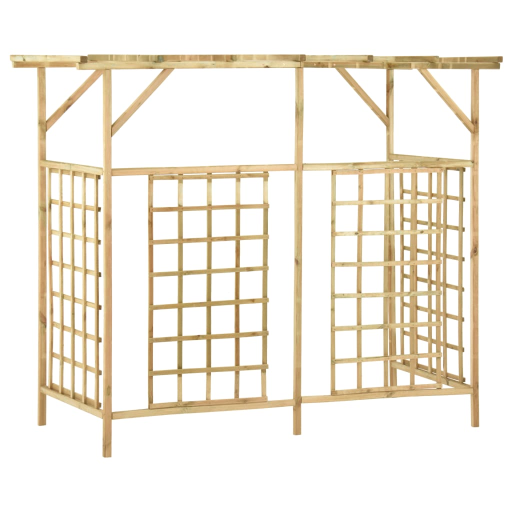 Dārza pergola trim atkritumu tvertnēm, impregnēta priedes koksne