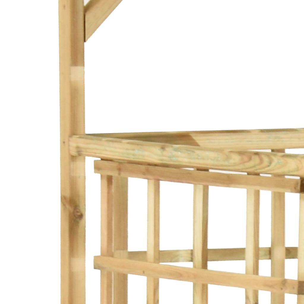 Dārza pergola trim atkritumu tvertnēm, impregnēta priedes koksne