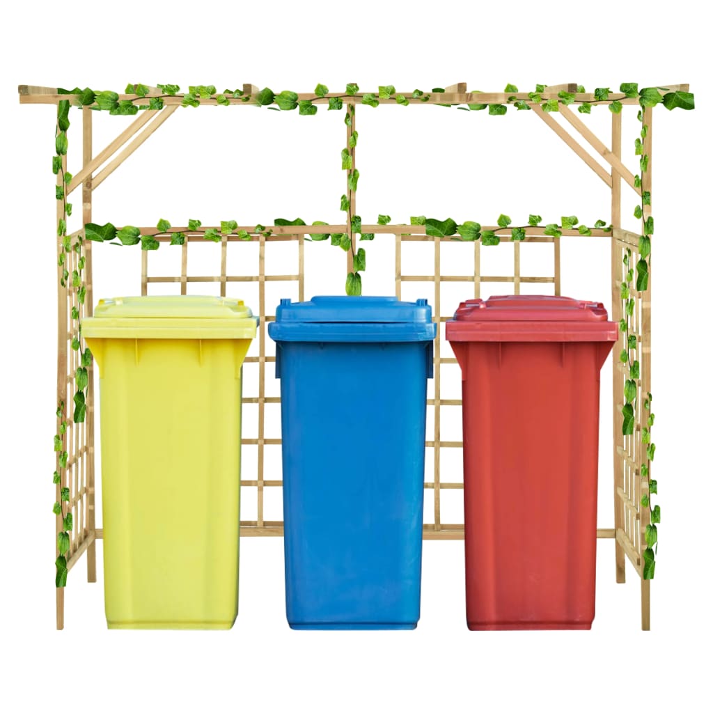 Dārza pergola trim atkritumu tvertnēm, impregnēta priedes koksne
