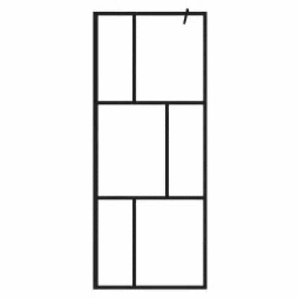 Shower screen with tempered glass, black color, 80x195cm