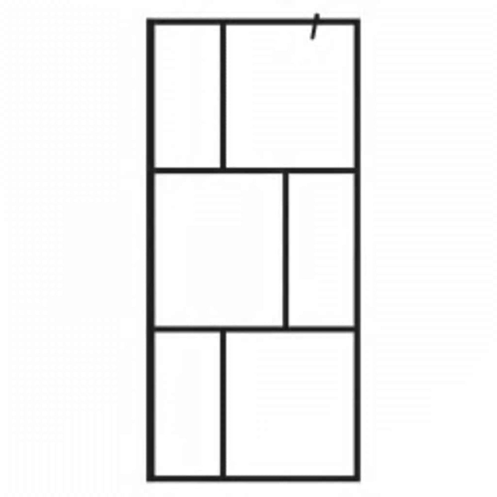 Walk-in shower screen with tempered glass, black, 90x195cm