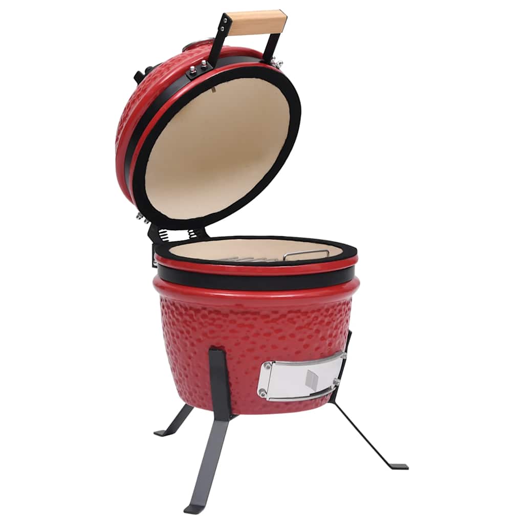 Keramikinė Kamado kepsninė-rūkykla, 56 cm, raudona spalva